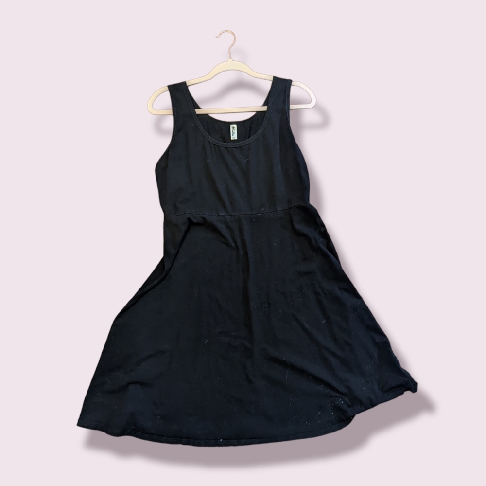 Black thick material, not see through tank dress